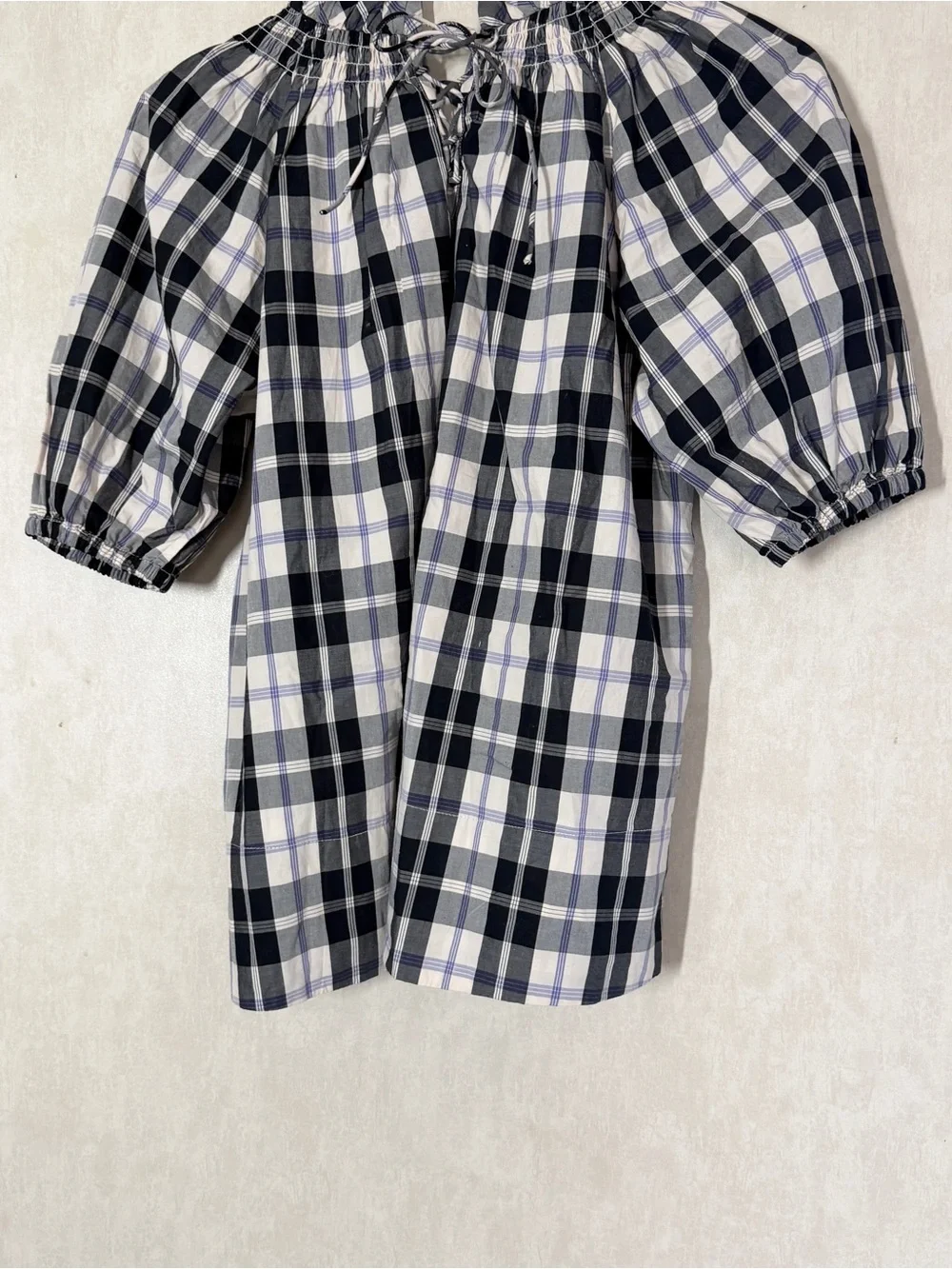 NWT J. Crew Women’s Smocked Neck Puff Sleeve Top in Friday Plaid XS